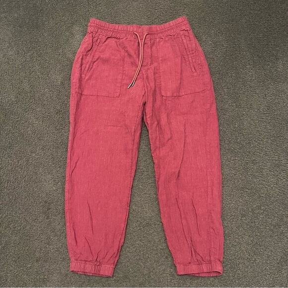 Athleta Retreat Linen Joggers In Coffeberry - Picture 3 of 5